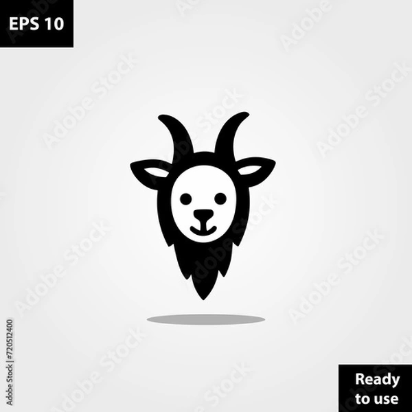 Fototapeta Goat happy farm logo company vector template design ready to use easy for edit