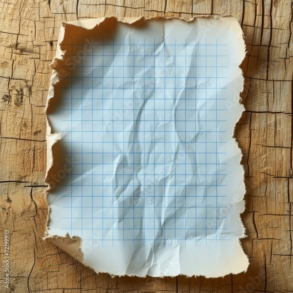 Obraz Crumpled graph paper texture background