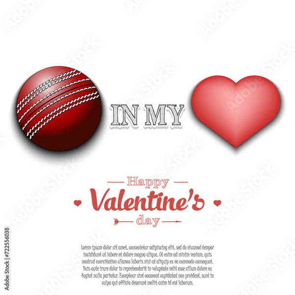 Fototapeta Cricket in my heart. Happy Valentines Day