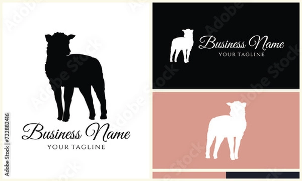 Fototapeta silhouette sheep goat logo template