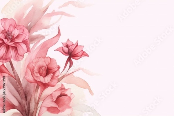 Fototapeta Watercolor women's day design. flower design for women's day. watercolor flower with the text women's day