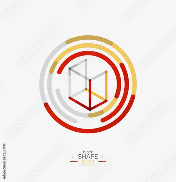 Fototapeta Minimal line design logo, business icon, block