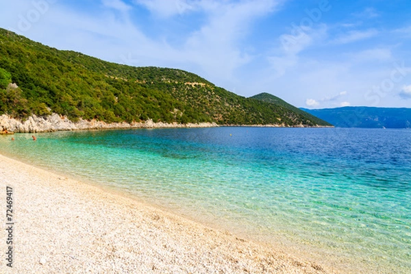 Fototapeta Beautiful water of Antisamos beach on Kefalonia island, Greece