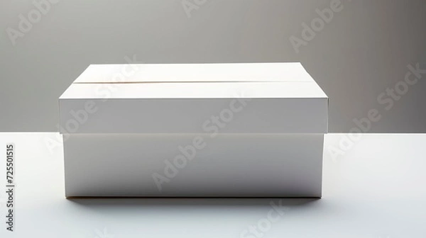 Fototapeta White cardboard box for showcasing lifestyle products