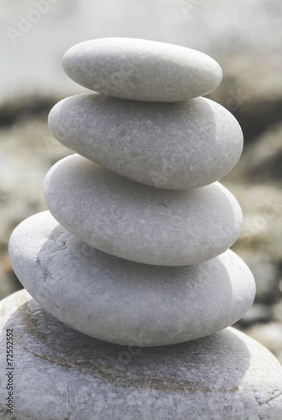 Fototapeta Stacked sea stones