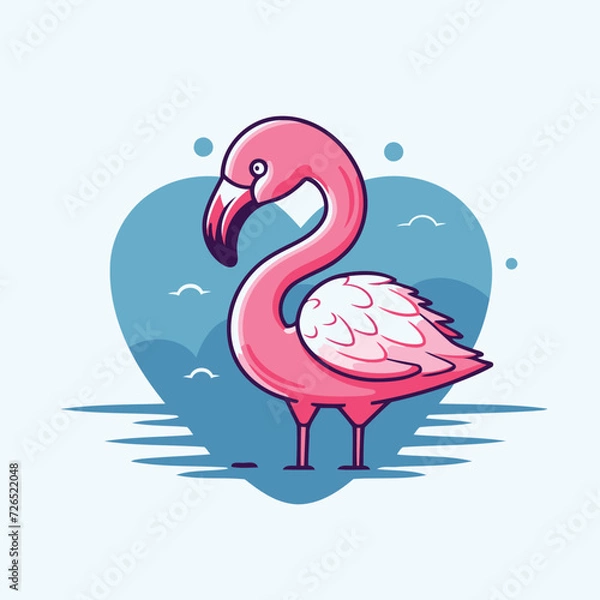 Fototapeta Flamingo in love. Vector illustration of a flamingo.