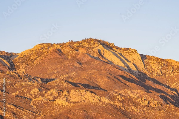 Fototapeta Sespe Wilderness, Ojai California, Bright Sun, Sunset, Mountain Ridges