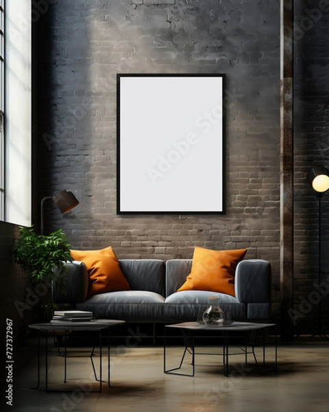 Fototapeta Wall art vertical frames mockup