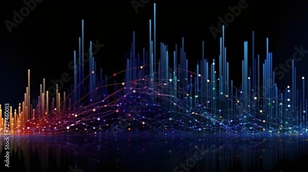 Fototapeta Edge analytics real time data analysis at the network edge solid color background