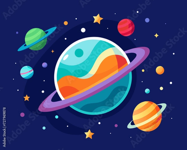 Fototapeta space galaxy planet universe cosmos world vector future  stars eternity