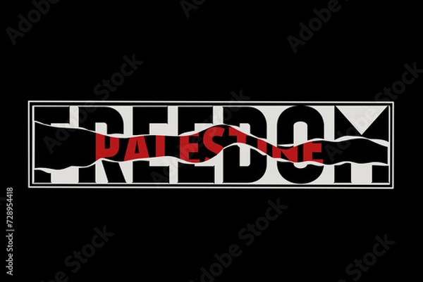 Fototapeta vector of freedom palestine in box logo perfect for print, etc