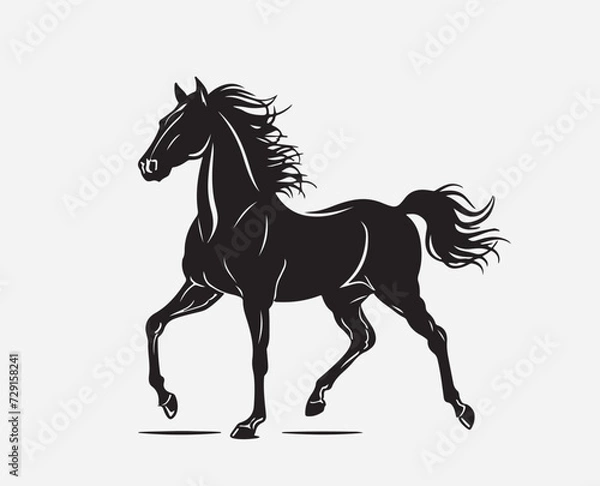 Fototapeta Horse silhouette isolated on white