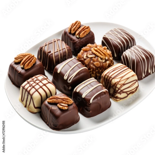 Obraz chocolate pralines on transparent background