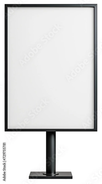 Fototapeta Blank signage stand isolated. Empty outdoor signage mock up.