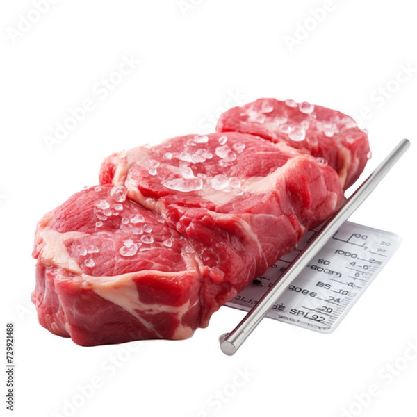 Obraz Raw meat isolated on transparent background