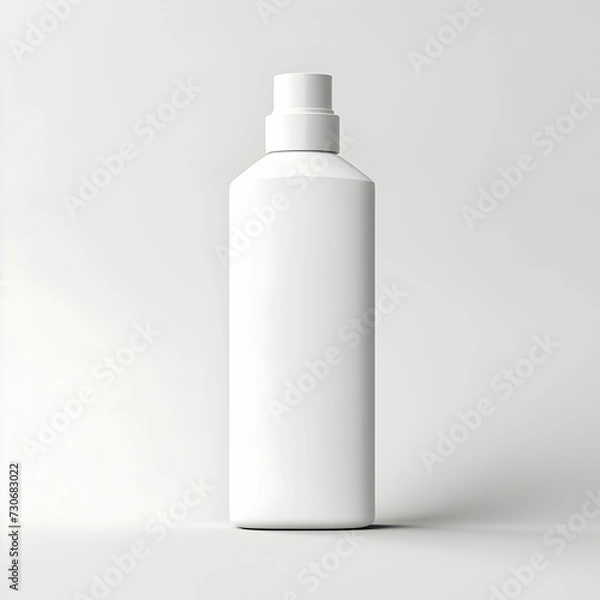 Fototapeta Empty cosmetic packaging bottle mockup without logo on white background. Perfect for presenting beauty product concepts.