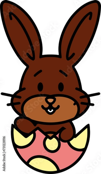 Fototapeta cute bunny in easter egg