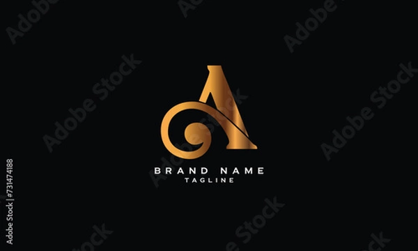 Fototapeta GA, AG, Abstract initial monogram letter alphabet logo design