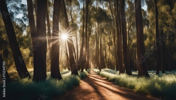 Obraz treelined pathway, eucalyptus grove, wedding backdrop, maternity backdrop, photography backdrop, pathway, 