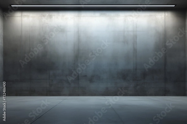 Fototapeta empty concrete underground wall background with back ceiling lights