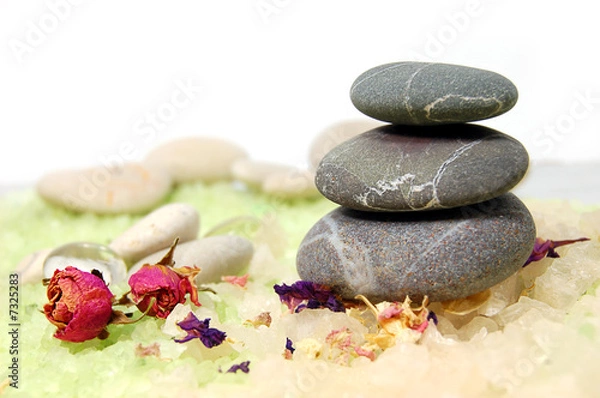 Fototapeta stones, sea salt, aromatherapy, spa