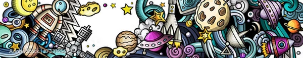 Fototapeta Outer Space cartoon banner design