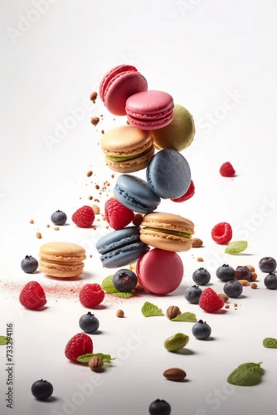 Fototapeta macaroons on a plate