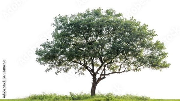 Fototapeta wide green tree isolated on white background