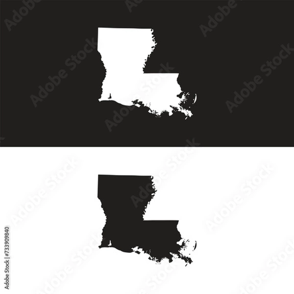 Fototapeta Louisiana map, united states of america. Flat concept icon vector illustration .