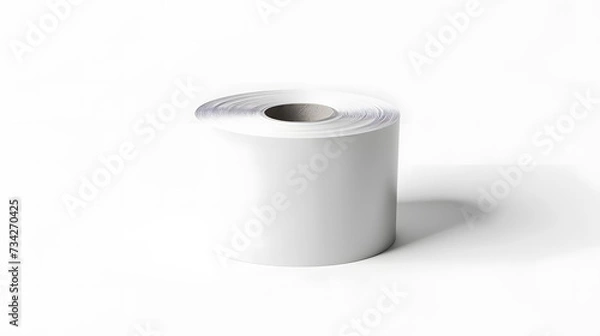 Fototapeta White roll of paper on white background