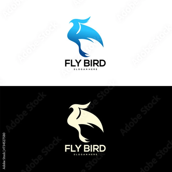 Fototapeta Bird abstract logo gradient colorful