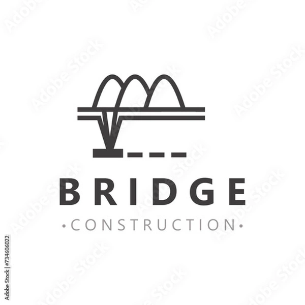 Fototapeta Minimalist Bridge logo suitable for building and construction workers vector