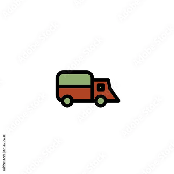 Fototapeta Cargo Truck Deliver Filled Outline Icon