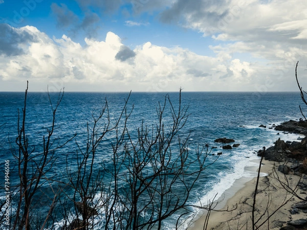 Obraz Stormy Ocean waves crashing on the beach