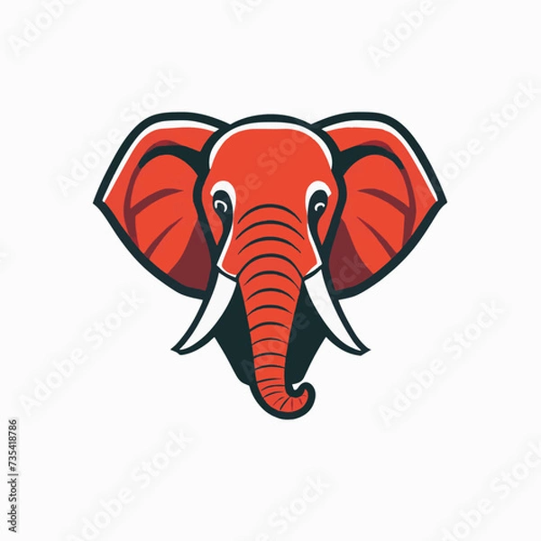 Fototapeta Elephant logo on a white background 