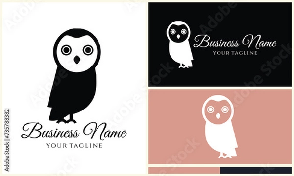 Fototapeta silhouette vector owl logo template