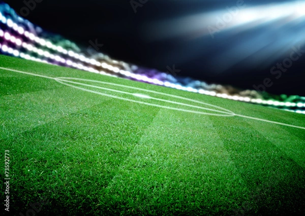 Fototapeta soccer field and the bright lights