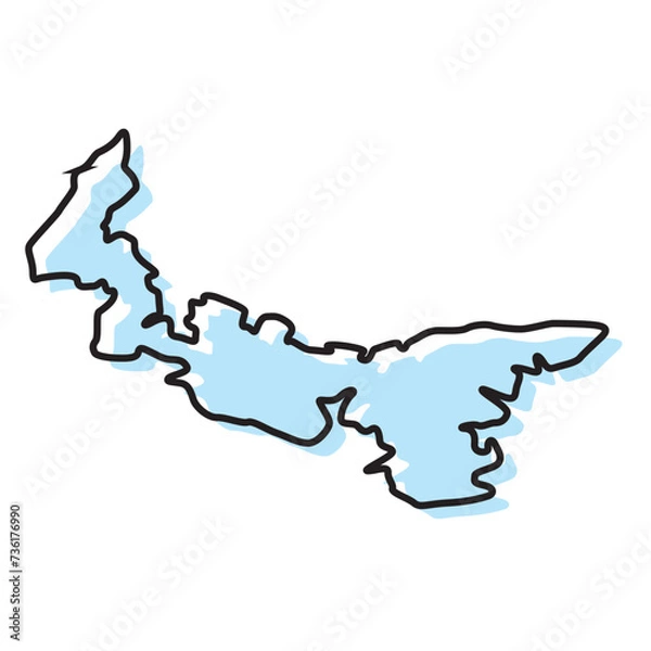 Fototapeta prince edward island map, prince edward island vector, prince edward island outline, prince edward island