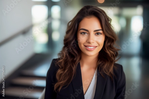 Fototapeta Portrait of a confidence young woman. Smiling businesswoman.