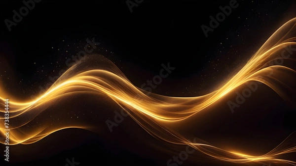 Fototapeta gold color digital light abstract dynamic effect 5