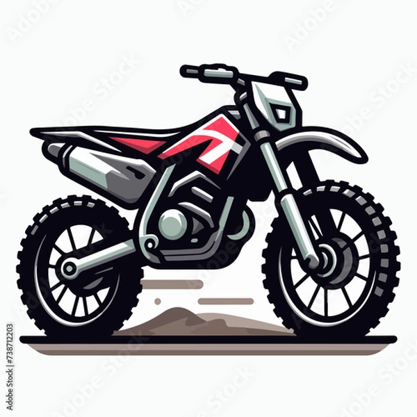 Fototapeta motocross dual sport all road cartoon icon illustration