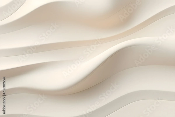 Fototapeta 3D illustration   white stripes in the form of wave waves, futuristic background.  generated by AI. 3D illustration