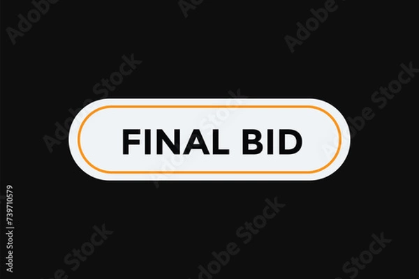 Fototapeta Final bid button web banner templates. Vector Illustration 
