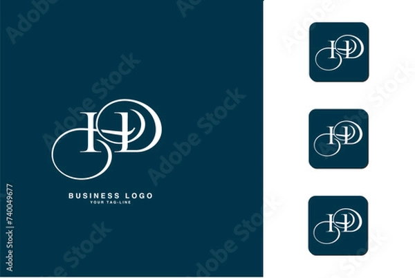 Fototapeta HD, DH, H, D, Abstract Letters Logo Monogram