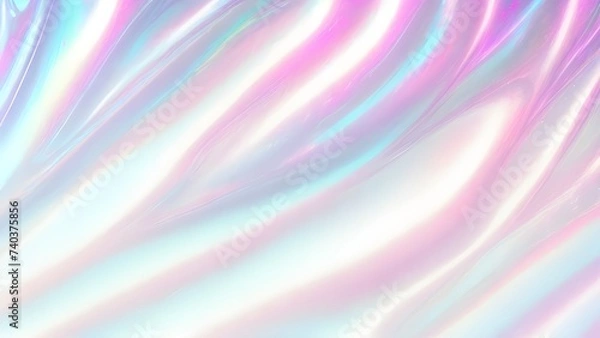 Fototapeta Holographic background seamless trendy iridescent light foil texture. Soft holographic pastel unicorn marble background pattern. Modern pearlescent blurry abstract swirl illustration.