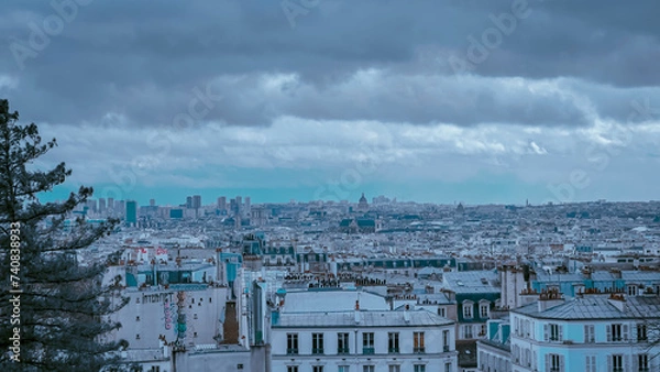 Fototapeta Paris cityscape taken from Montmartre