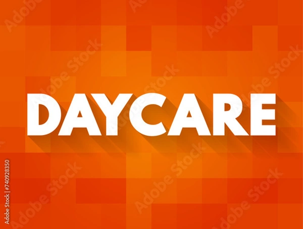 Fototapeta Daycare - daytime care for people who cannot be fully independent, text concept background