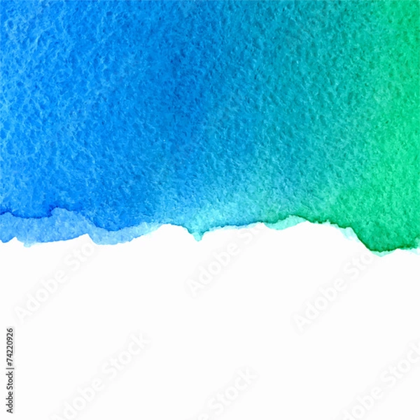 Fototapeta vector watercolor green and blue background with copy space