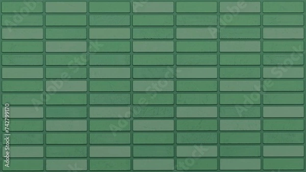 Fototapeta Brick modern green for interior floor and wall materials