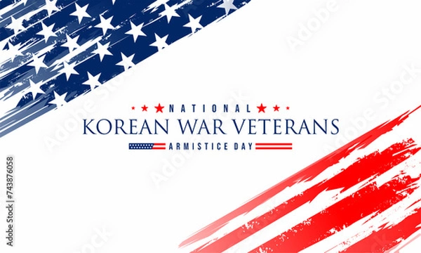 Fototapeta National Korean War Veterans Armistice Day July 27 Background vector Illustration